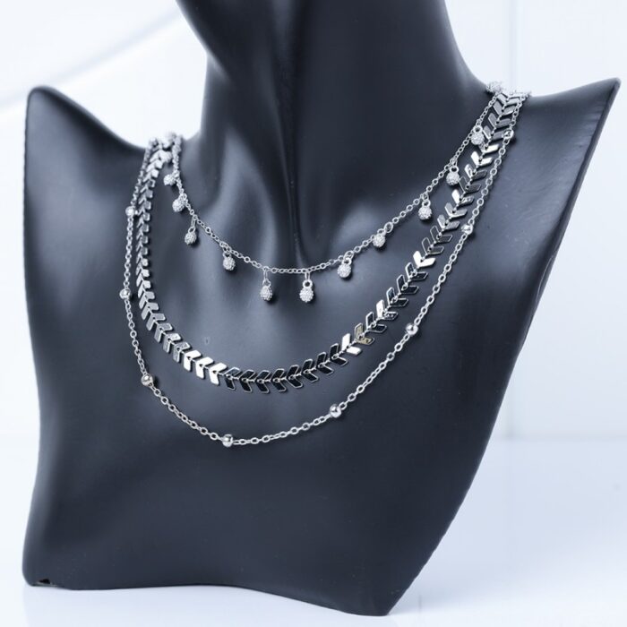 ⁦سلسال فضي 3 طبقات⁩ - الصورة ⁦2⁩