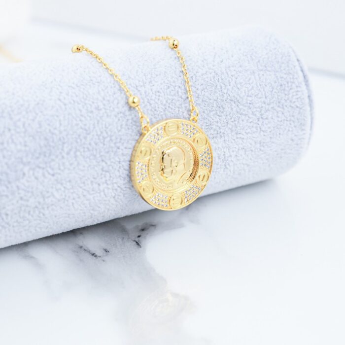 ⁦سلسال ذهبي بتصميم دائري⁩ - الصورة ⁦2⁩