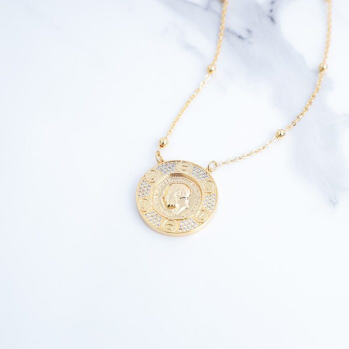 ⁦سلسال ذهبي بتصميم دائري⁩ - الصورة ⁦3⁩