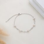 خلخال طبقتين فضي