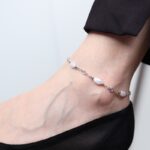 ⁦خلخال فضي بتصميم لولو بيضاوي⁩ - الصورة ⁦4⁩