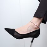 ⁦خلخال فضي بتصميم لولو بيضاوي⁩ - الصورة ⁦5⁩