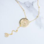 ⁦سلسال ذهبي بتصميم ليرة مع زركون⁩ - الصورة ⁦3⁩