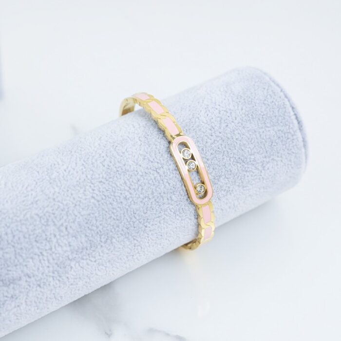 10336401_67dc5817cbe96 سوار ذهبي بتصميم مستطيل لون زهري - الصورة 1