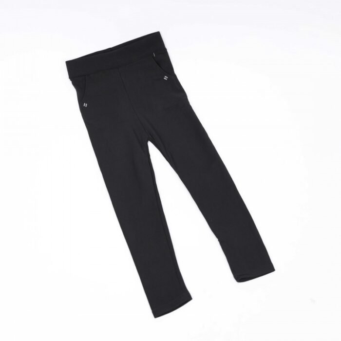 ⁦فيزون بناتي قطني مع جيوب جانبية للأطفال لون اسود⁩ - الصورة ⁦2⁩