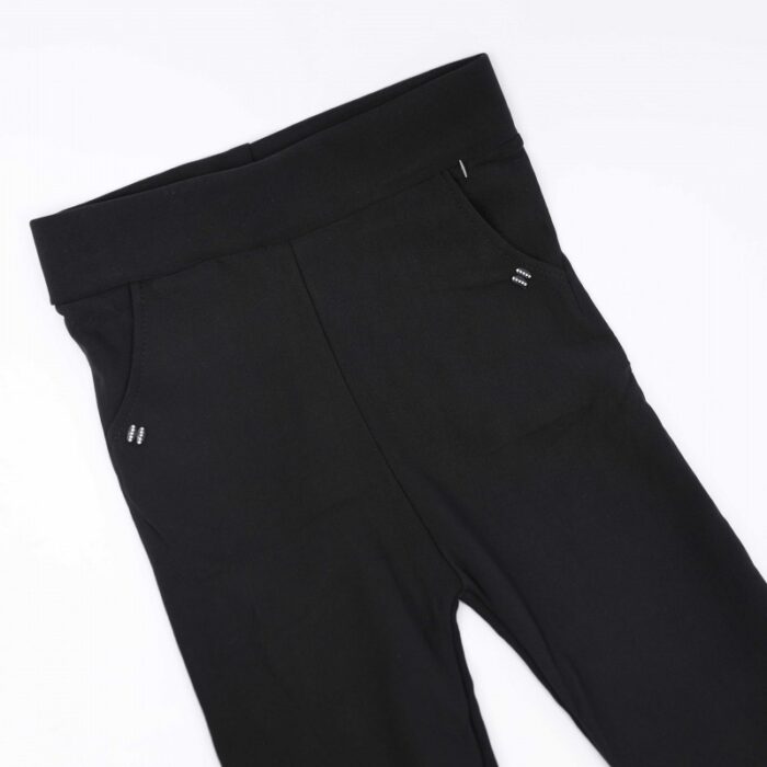 ⁦فيزون بناتي قطني مع جيوب جانبية للأطفال لون اسود⁩ - الصورة ⁦3⁩