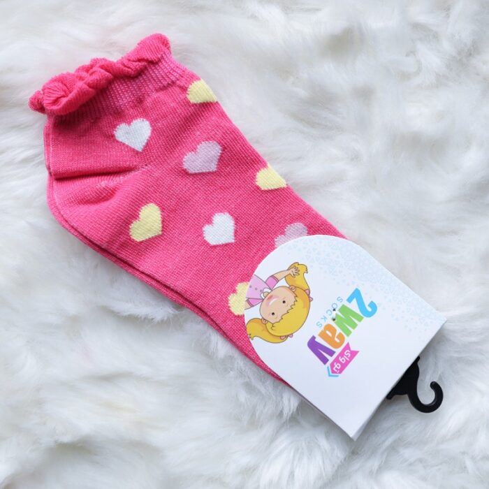 ⁦جوارب بناتي قصيرة الطول بتصميم نقشات من 2way (12 زوج) للاطفال بألوان متعددة⁩ - الصورة ⁦2⁩