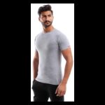 تيشيرت داخلي نص كم قطن ستريتش من قطونيل للرجال لون سكني- Cottonil Cotton Stretch Half Sleeve O- Silver