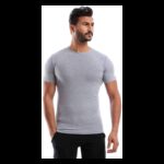 ⁦تيشيرت داخلي نص كم قطن ستريتش من قطونيل للرجال لون سكني- Cottonil Cotton Stretch Half Sleeve O- Silver⁩ - الصورة ⁦2⁩