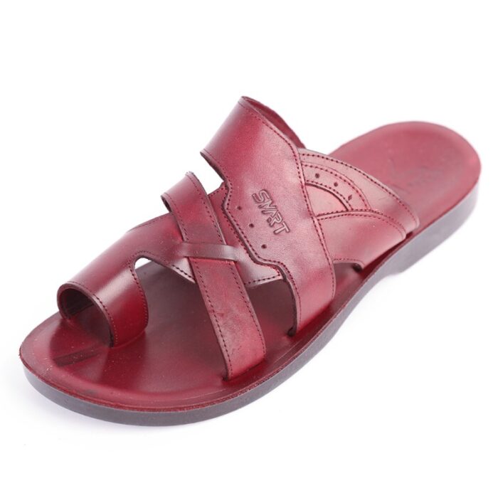 ⁦شبشب جلد طبيعي من سمارت SMART نمرة كبيرة 47 و 48 و 49 لون كرميدي⁩ - الصورة ⁦5⁩