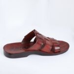 ⁦شبشب جلد طبيعي للرجال لون عسلي ونعل أسود⁩ - الصورة ⁦4⁩