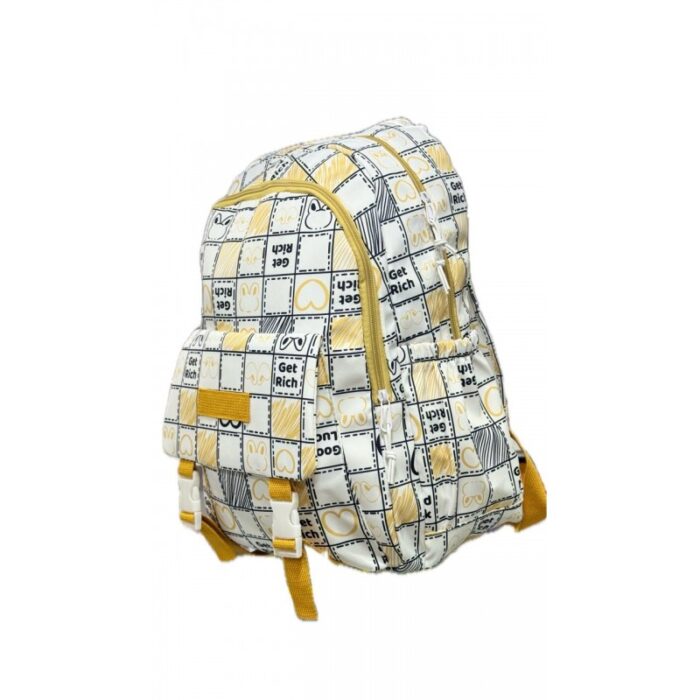 ⁦شنطة مدرسة بناتي 16 انش لون ابيض واصفر⁩ - الصورة ⁦2⁩