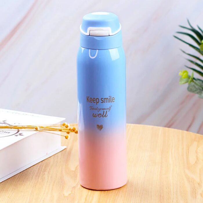 ⁦مطرة ثيرموس حراري لون أزرق وزهري⁩ - الصورة ⁦2⁩