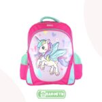 شنطة مدرسة بناتي 16 انش بتصميم يوني كورن لون فيروزي وفوشي