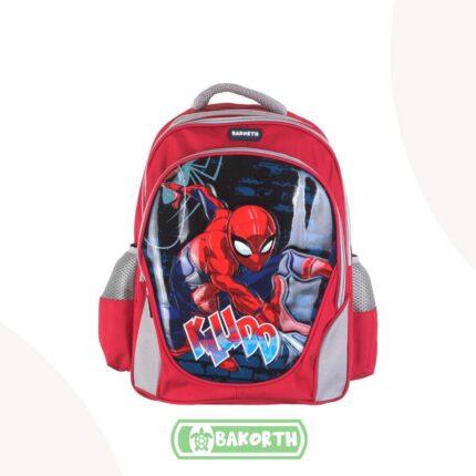 شنطة مدرسة ولادي 16 انش بتصميم سبايدر مان لون أحمر وسكني