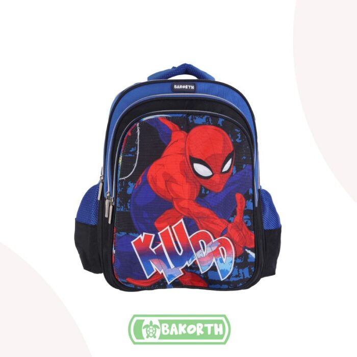 ⁦شنطة مدرسة ولادي 14 انش بتصميم سبايدر مان لون اسود وازرق⁩ - الصورة ⁦2⁩