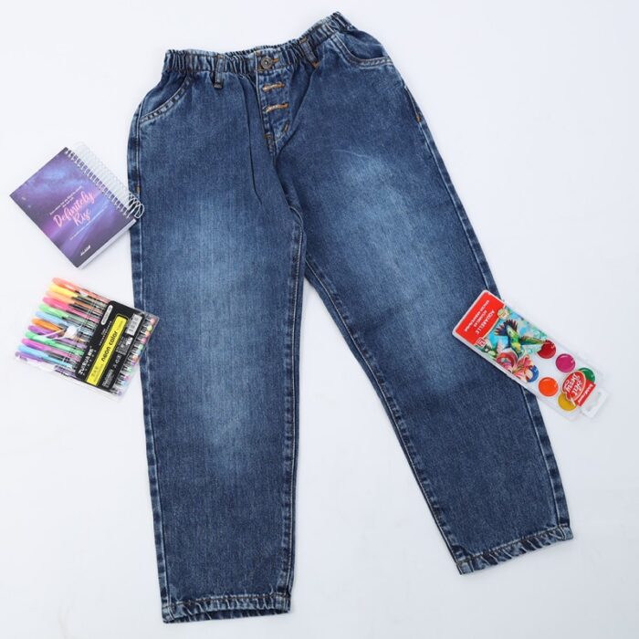 ⁦بنطال جينز بناتي لون أزرق⁩ - الصورة ⁦2⁩