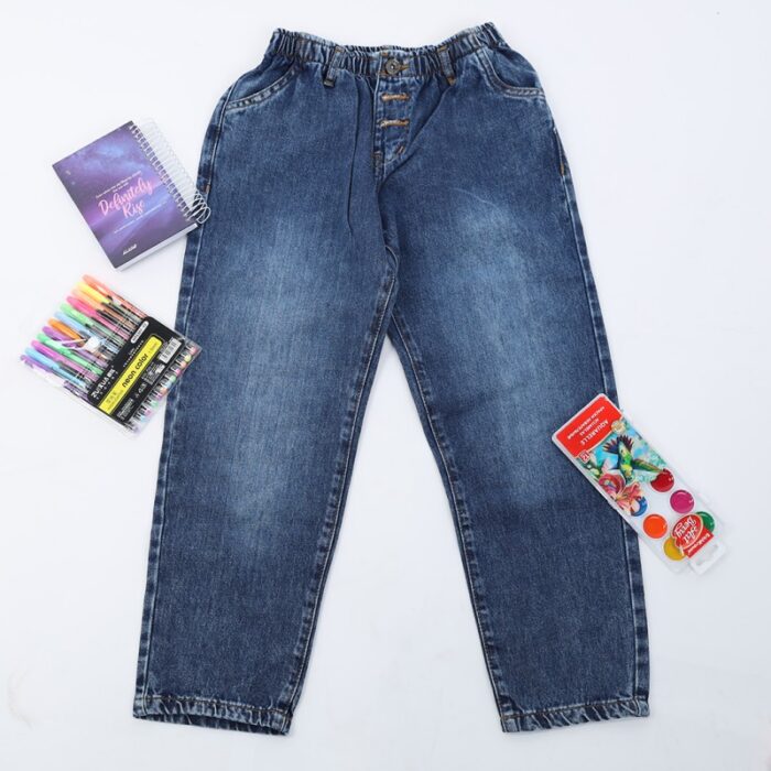 ⁦بنطال جينز بناتي لون أزرق⁩ - الصورة ⁦5⁩