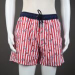 ⁦شورت مع رباط للرجال لون أحمر وكحلي⁩ - الصورة ⁦2⁩