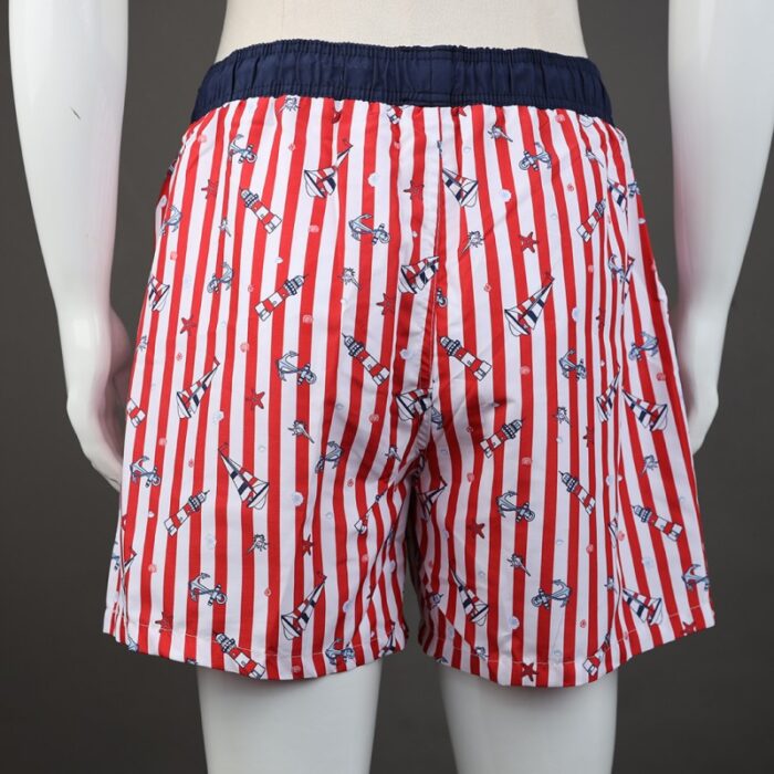 ⁦شورت مع رباط للرجال لون أحمر وكحلي⁩ - الصورة ⁦6⁩