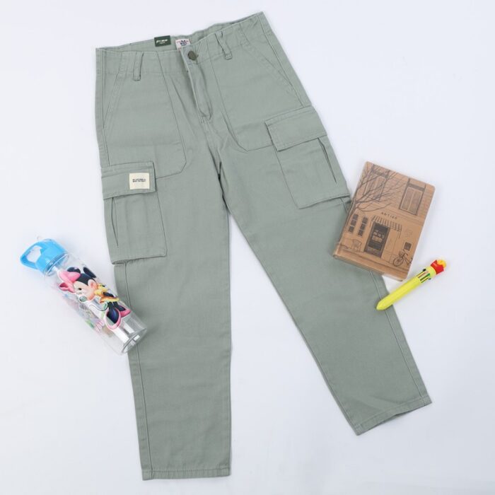 ⁦بنطال كتان ولادي لون أخضر فاتح⁩ - الصورة ⁦3⁩