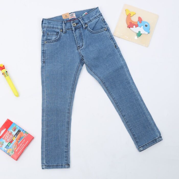 ⁦بنطال جينز ولادي سليم فيت لون أزرق⁩ - الصورة ⁦2⁩