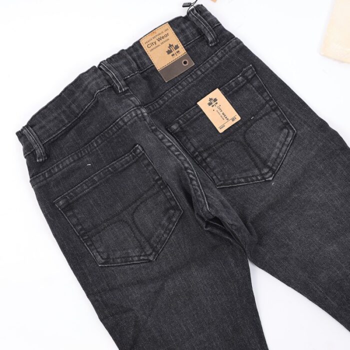 ⁦بنطال جينز سليم فيت ولادي لون أسود⁩ - الصورة ⁦8⁩