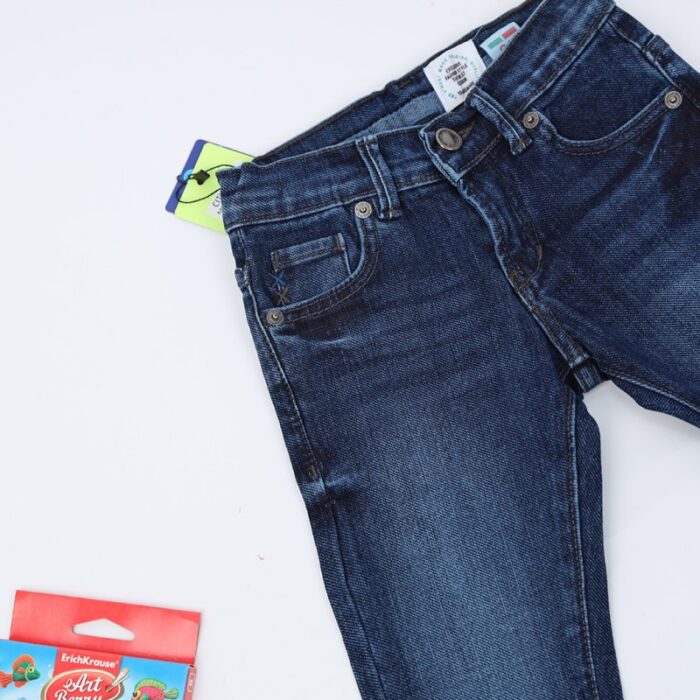 ⁦بنطال جينز سليم فيت ولادي لون أزرق غامق⁩ - الصورة ⁦6⁩