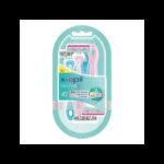 طقم 4 شفرات حلاقة نسائية من x-epil كل شفرة تحتوي على 3 شفرات