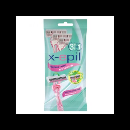 طقم 4 شفرات حلاقة من x-epil تحتوي كل واحدة على 3 شفرات وخلاصة الاولوفيرا وفيتامين e
