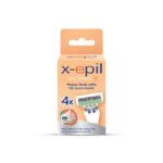 ⁦طقم 4 رؤوس شفرات من x-epil يحتوي كل رأس على 4 شفرات وخلاصة فيتامين e والاولوفيرا⁩ - الصورة ⁦3⁩
