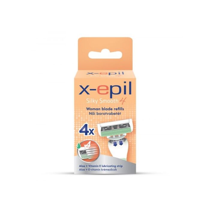 ⁦طقم 4 رؤوس شفرات من x-epil يحتوي كل رأس على 4 شفرات وخلاصة فيتامين e والاولوفيرا⁩ - الصورة ⁦3⁩