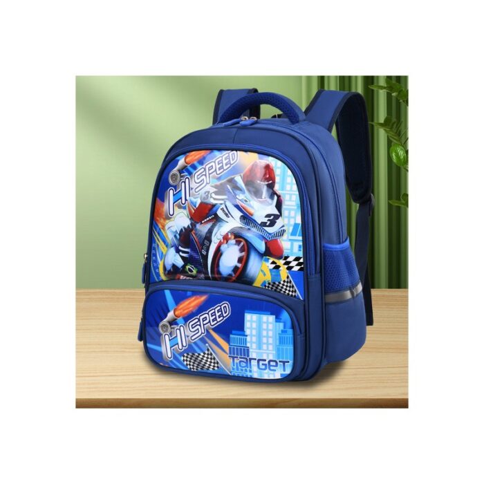 10336825_67dc5b2e5cc42 حقيبة للروضة والمدرسة الإبتدائية لون كحلي بتصميم دراجة - الصورة 1