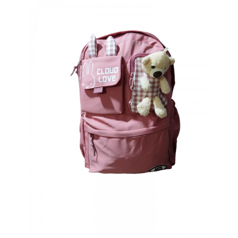 ⁦حقيبة مدرسية لون زهري غامق⁩ - الصورة ⁦1⁩