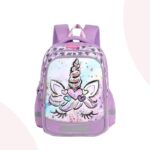 حقيبة مدرسية لون بنفسجي بتصميم يونيكورن