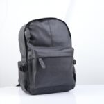 ⁦حقيبة مدرسية جلد لون أسود⁩ - الصورة ⁦5⁩