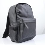 ⁦حقيبة مدرسية جلد لون أسود⁩ - الصورة ⁦6⁩