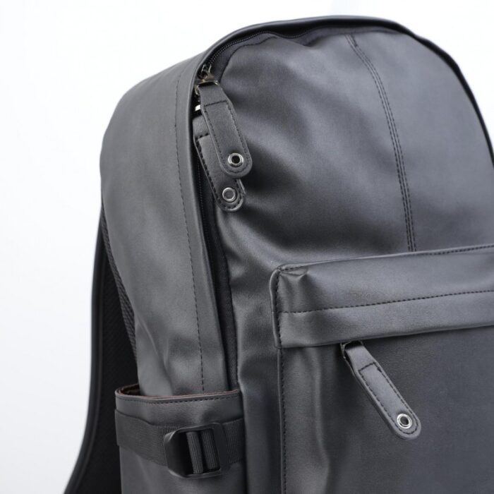 ⁦حقيبة مدرسية جلد لون أسود⁩ - الصورة ⁦7⁩