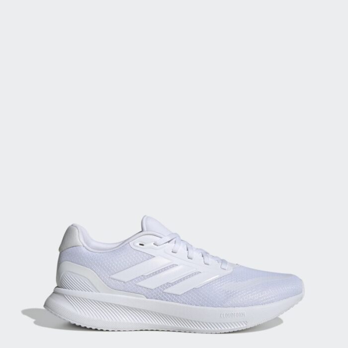 ⁦حذاء اديداس رن فالكون 5 للرجال لون ابيض-adidas Mens' Runfalcon 5 Running Shoes - White⁩ - الصورة ⁦2⁩