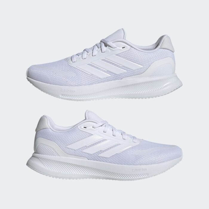 ⁦حذاء اديداس رن فالكون 5 للرجال لون ابيض-adidas Mens' Runfalcon 5 Running Shoes - White⁩ - الصورة ⁦10⁩