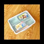 ⁦لانش بوكس طعام شكل مستطيل حجم 23×17 سم لون اخضر⁩ - الصورة ⁦4⁩