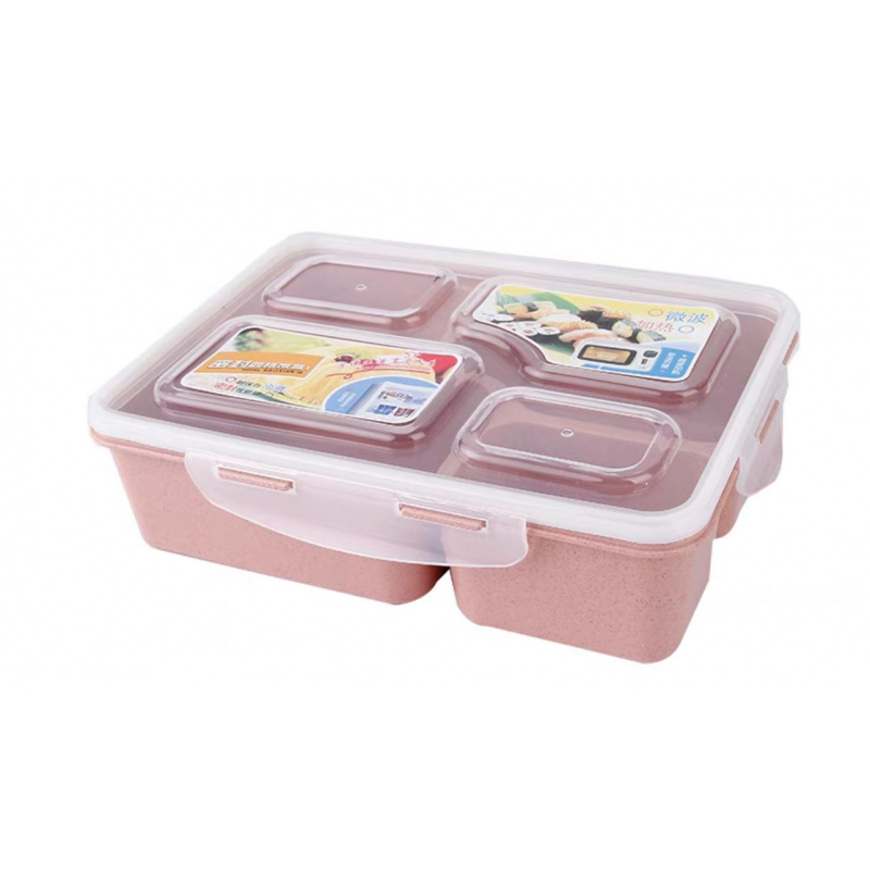10336996_67dc5c3e3c3d3 لانش بوكس طعام شكل مستطيل حجم 23×17 سم لون زهري - الصورة 1