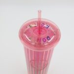 ⁦مطرة ماء مع مصاصة لون زهري بتصميم دونت⁩ - الصورة ⁦5⁩