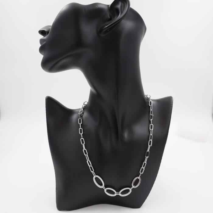 ⁦سلسال فضي بتصميم جنزيل مع زركون⁩ - الصورة ⁦2⁩