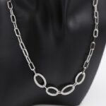 ⁦سلسال فضي بتصميم جنزيل مع زركون⁩ - الصورة ⁦5⁩