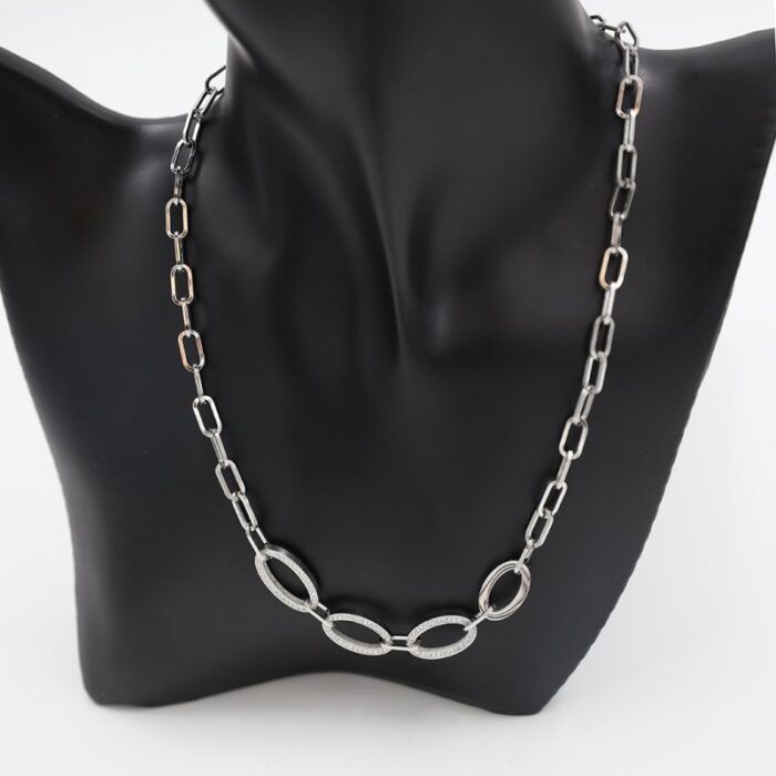 ⁦سلسال فضي بتصميم جنزيل مع زركون⁩ - الصورة ⁦6⁩