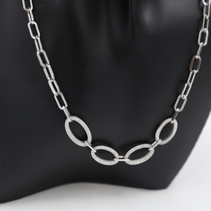 ⁦سلسال فضي بتصميم جنزيل مع زركون⁩ - الصورة ⁦7⁩