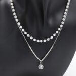 ⁦سلسال فضي طبقتين مع لولو⁩ - الصورة ⁦4⁩