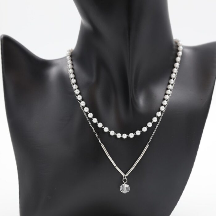 ⁦سلسال فضي طبقتين مع لولو⁩ - الصورة ⁦6⁩