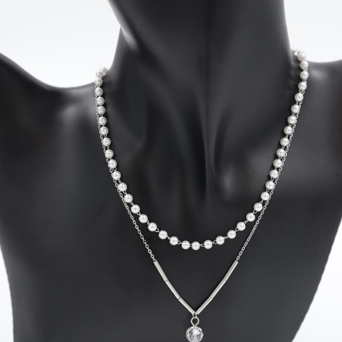 ⁦سلسال فضي طبقتين مع لولو⁩ - الصورة ⁦7⁩